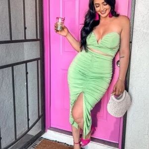 Windsor lime green midi dress